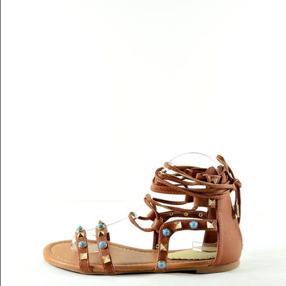 CLEARANCE Pearl & Stud Festival Gladiator Sandals - Picture 4 of 8